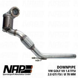 NAP Downpipe VW Golf VII 1.8 TFSI 2.0 GTI FSI 70mm