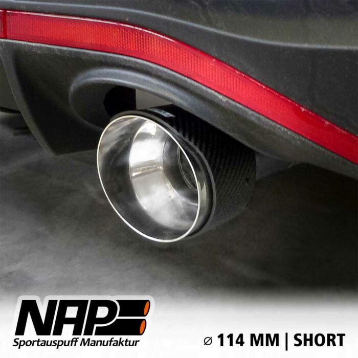 NAP Endrohr ⌀ 114 mm (4½″) kurz Carbon-Edelstahl mit ABE – Bild 2