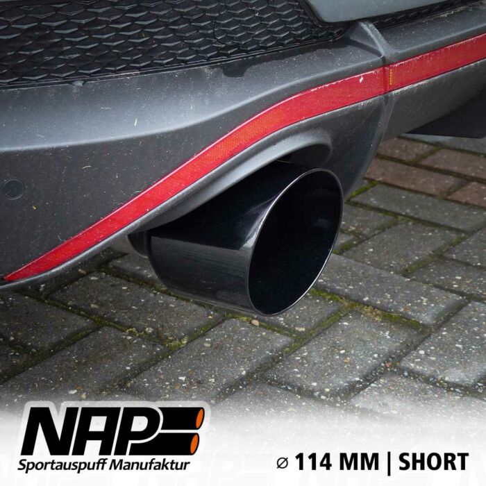 NAP Endrohr ⌀ 114 mm (4½″) kurz Edelstahl schwarz mit ABE – Bild 3