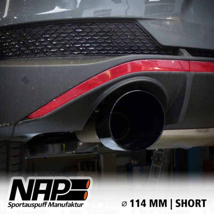 NAP Endrohr ⌀ 114 mm (4½″) kurz Edelstahl schwarz mit ABE – Bild 2