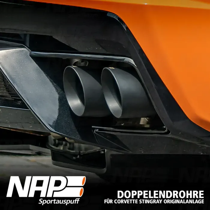 NAP Endrohr Set ⌀ 100 mm (4″) für Corvette Stingray C8 Originalanlage – Bild 2
