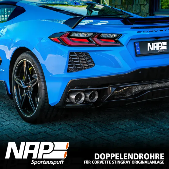 NAP Endrohr Set ⌀ 100 mm (4″) für Corvette Stingray C8 Originalanlage – Bild 4