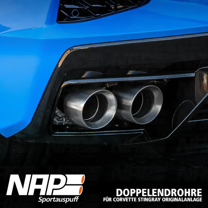 NAP Endrohr Set ⌀ 100 mm (4″) für Corvette Stingray C8 Originalanlage – Bild 3