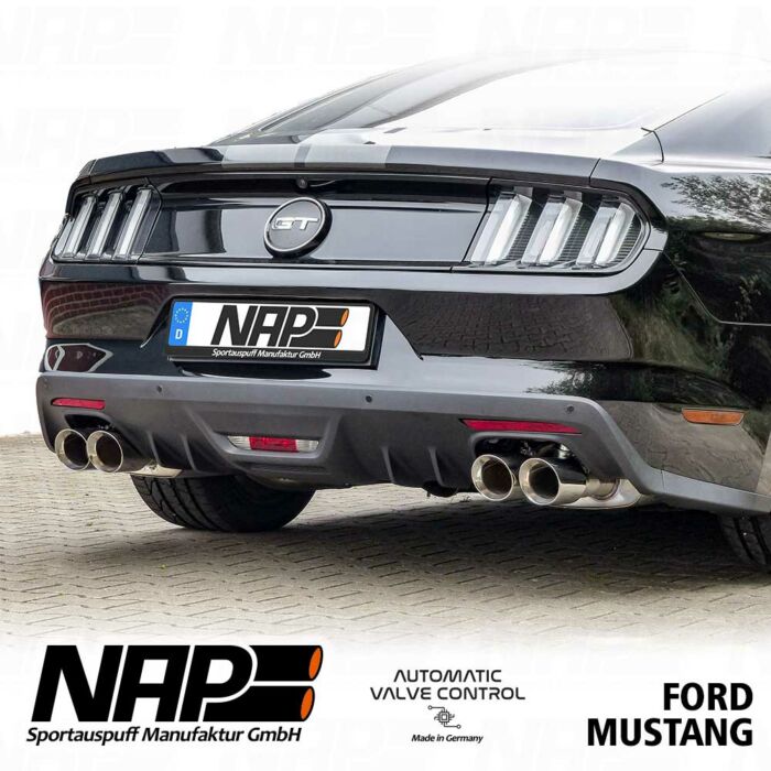 NAP Klappenauspuff Ford Mustang 2015 5.0 V8 | doppelflutig, inkl. Heckschürze
