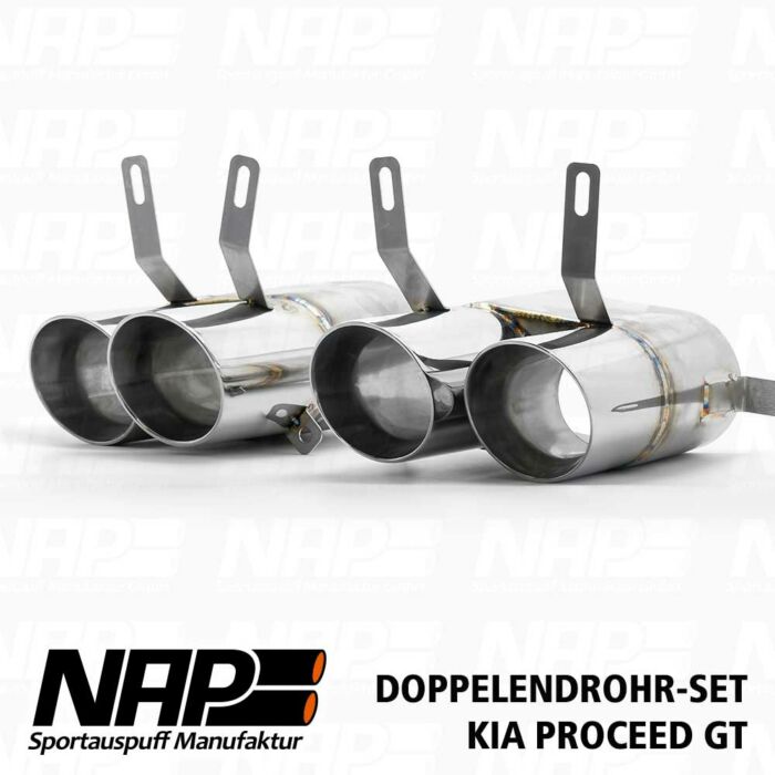 NAP Doppel Endrohr Set ⌀ 76 mm (3″) für Kia ProCeed GT – Bild 4