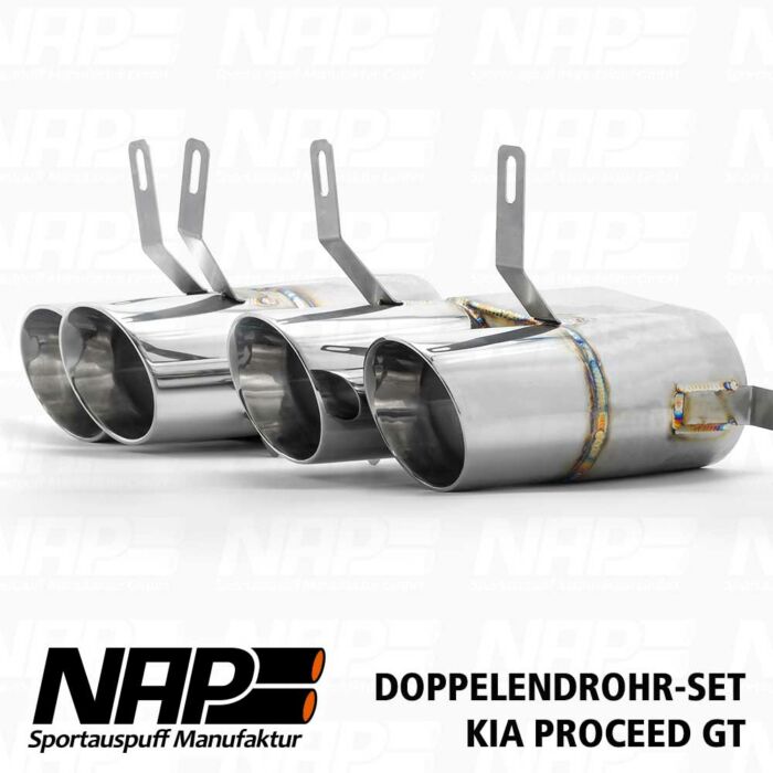 NAP Doppel Endrohr Set ⌀ 76 mm (3″) für Kia ProCeed GT – Bild 3