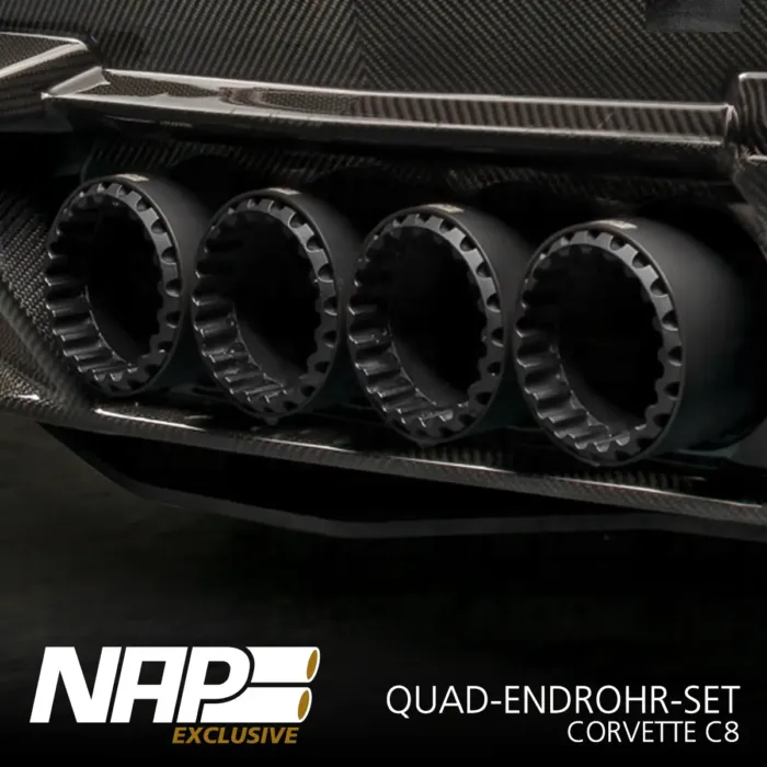 NAP Exclusive QUAD-Endrohr-Set ⌀ 100 mm (4″) für Corvette C8