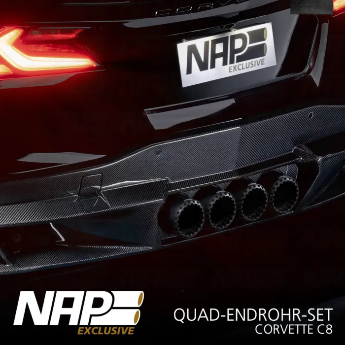 NAP Exclusive QUAD-Endrohr-Set ⌀ 100 mm (4″) für Corvette C8 – Bild 2