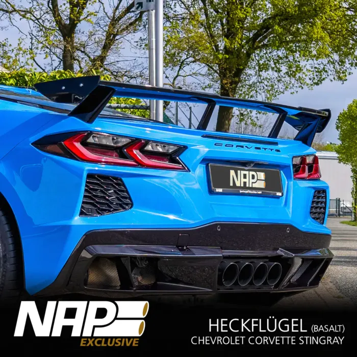 NAP Exclusive Chevrolet Corvette C8 Basalt (black) Aero Kit Heckflügel – Bild 3