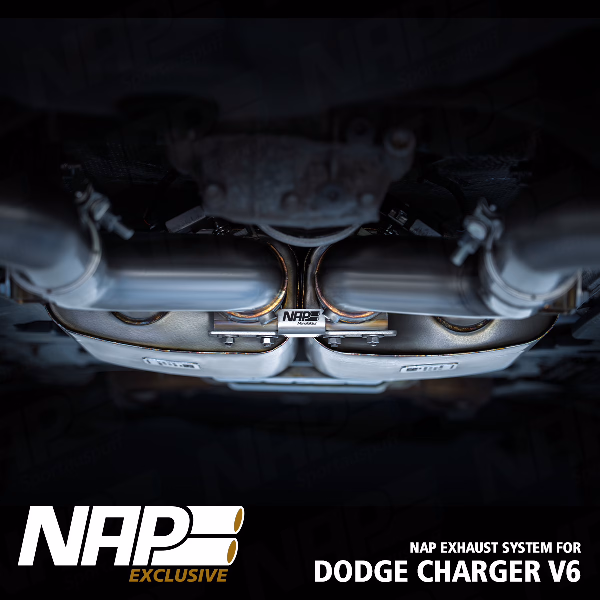 NAP Sportauspuff Dodge Charger V6 web 423 NAP Klappenauspuff 3-Zoll passend für Dodge Charger V6 Facelift (2015+) mit ECE-Zulassung – Bild 4