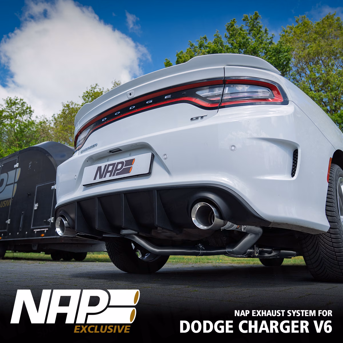 NAP Sportauspuff Dodge Charger V6 web 429 NAP Klappenauspuff 3-Zoll passend für Dodge Charger V6 Facelift (2015+) mit ECE-Zulassung – Bild 7