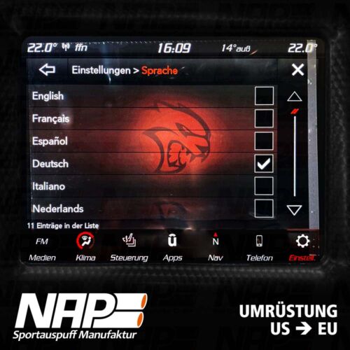 NAP Sportauspuff Homologation Umrüstung Sprachen