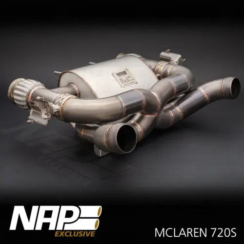 NAP Sportauspuff McLaren 720S Klappenauspuff X Pipe schraeg