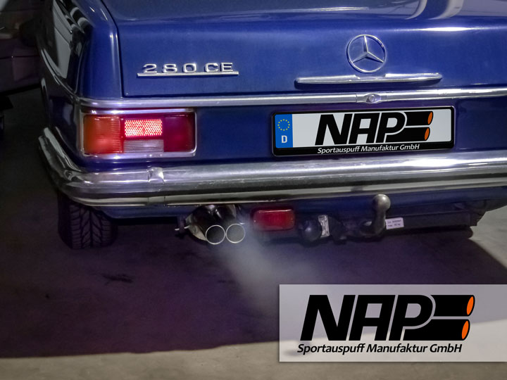 NAP Sportauspuff Mercedes Benz 280CE NAP back web