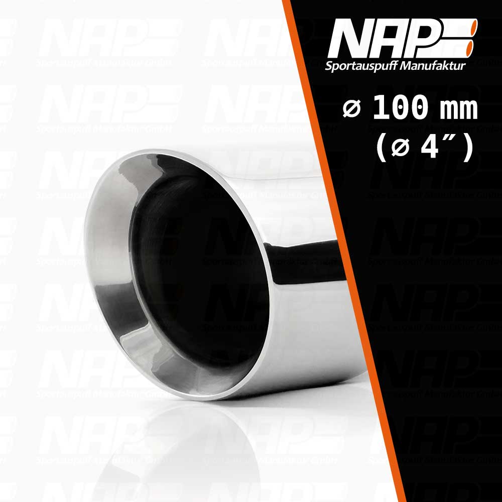 NAP Endrohr ⌀ 100 mm (4″) doppelwandig Edelstahl mit ABE