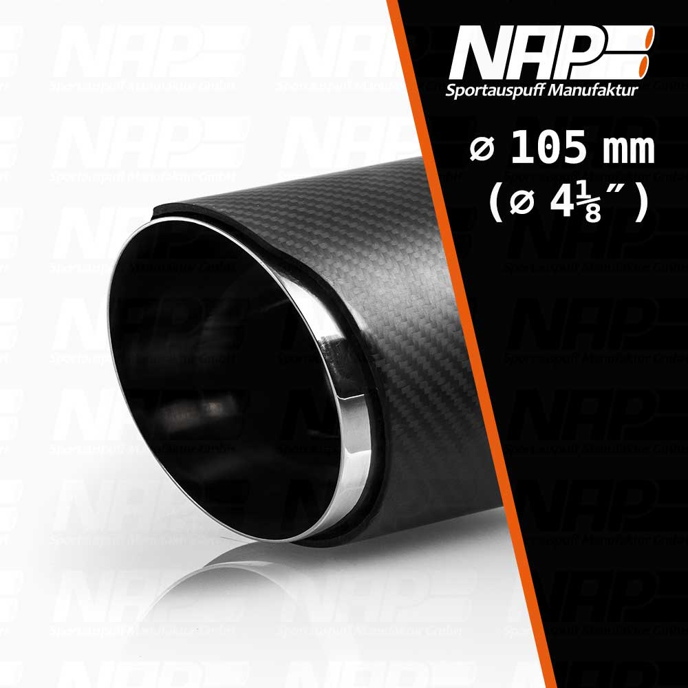 NAP Endrohr ⌀ 105 mm (4⅛″) Carbon-Edelstahl mit ABE