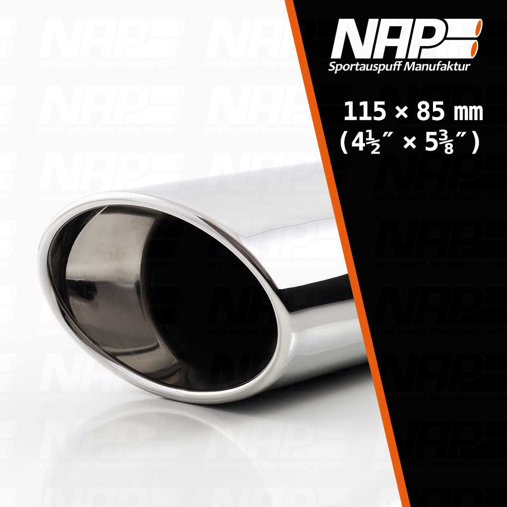 NAP Endrohr 115 × 85 mm oval eingerollt mit ABE