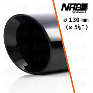 NAP Sportapuspuff Endrohr 130 bl dw w NAP Sportauspuff Endrohr black 130 mm