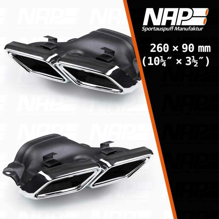 NAP Endrohrblenden AMG Set L R Doppelraute eingerollt mit ABE