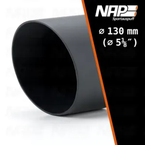 Schwarzmattes Endrohr in 130 mm Ausführung