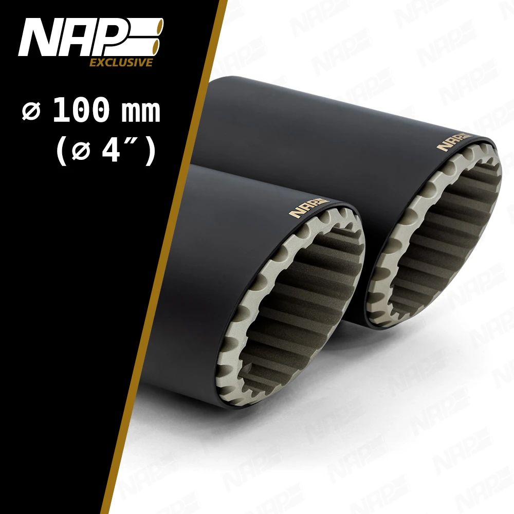 NAP Sportapuspuff Exclusive Endrohr 100mm mattschwarz alu grau