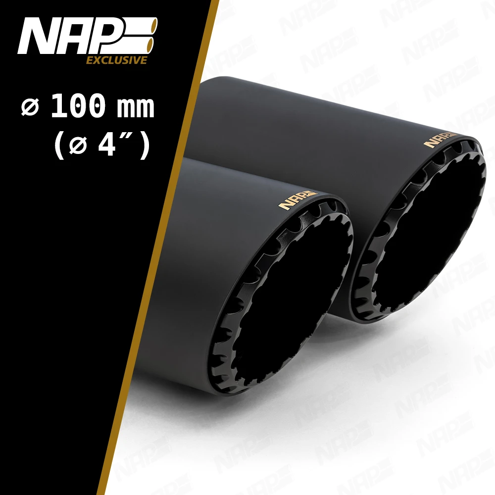 NAP Sportapuspuff Exclusive Endrohr 100mm mattschwarz alu schwarz