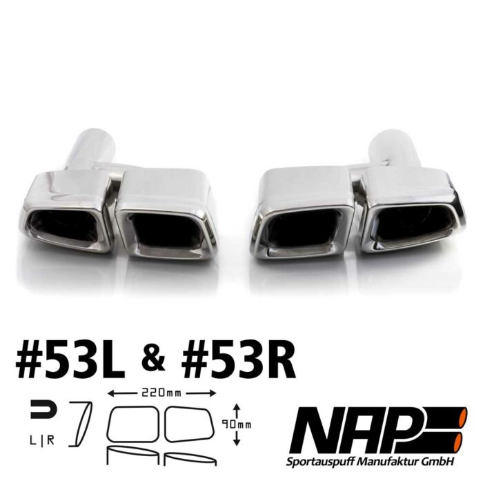 NAP Endrohrblenden AMG Set L R Doppelraute 220 mm eingerollt mit ABE – Bild 2
