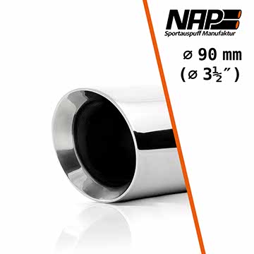 NAP Sportauspuff Endrohr Edelstahl poliert 90 mm